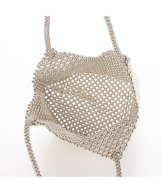 UNBILLION カシュカシュ cachecache / ビーズハート手提げバッグ シルバー