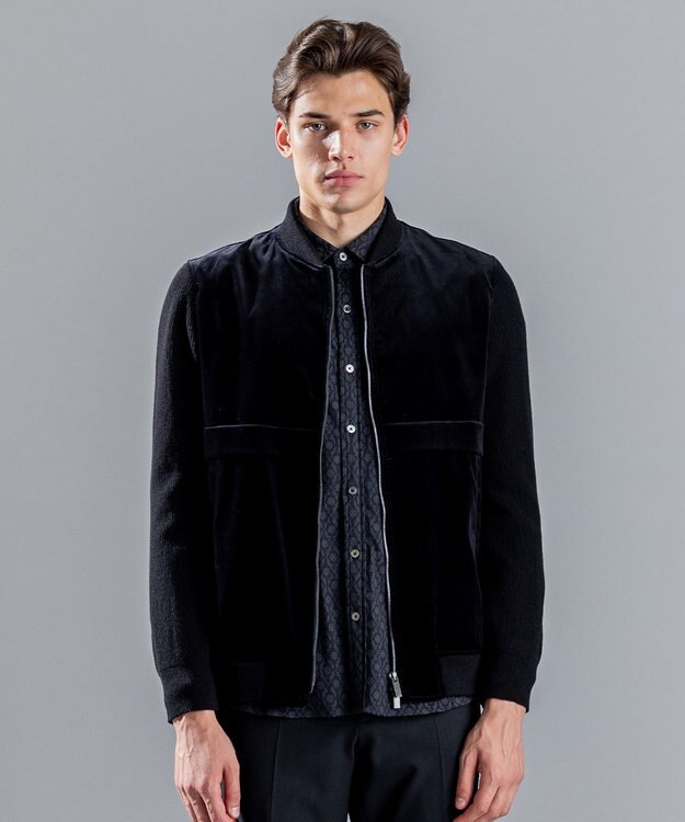 JOSEPH HOMME PONTOGLIO VELVET KNIT BLOUSON ブラック系