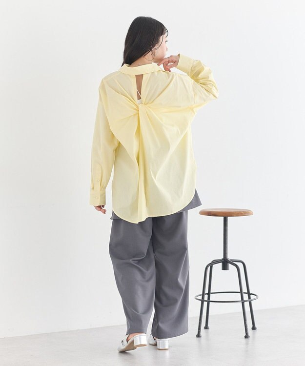 earth music&ecology バックツイストオーバーシャツ Light Yellow
