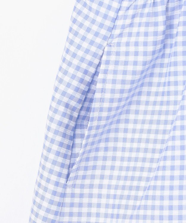 ANY KIDS ギンガム ドッキングワンピース サックスブルー系