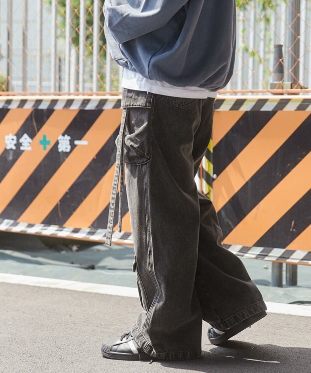 WEGO マルチポケットデニムパンツ デニムブラック