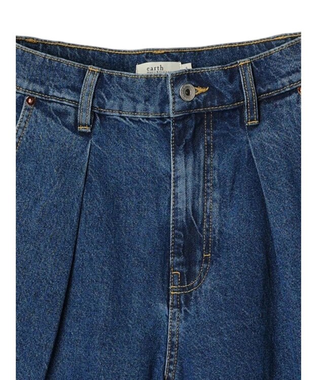 earth music&ecology タックワイドデニムパンツ Medium Indigo