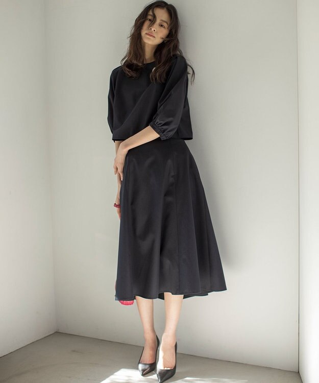 組曲 L クロップドフレア セットアップ ネイビー系