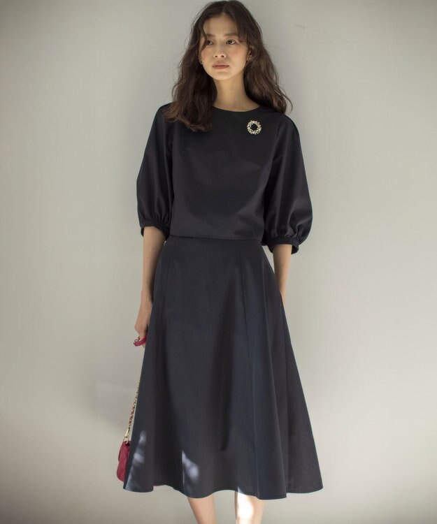 組曲 クロップドフレア セットアップ ネイビー系