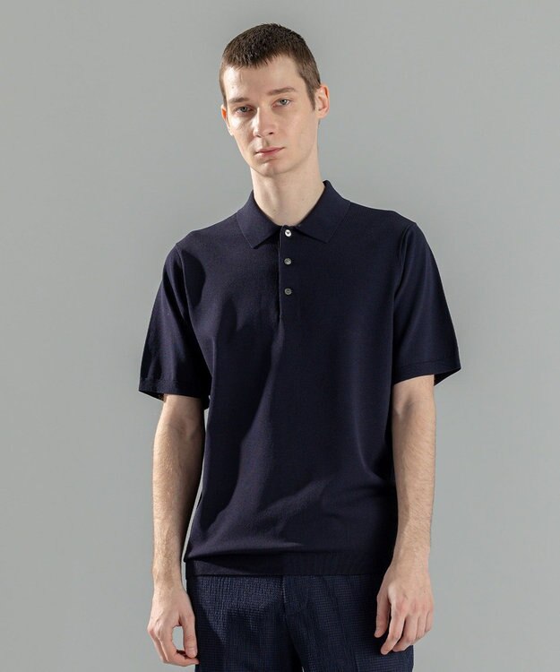 JOSEPH HOMME 【WEB限定カラーあり】【洗える/ストレッチ】リュクスレーヨン　ポロニット ネイビー系