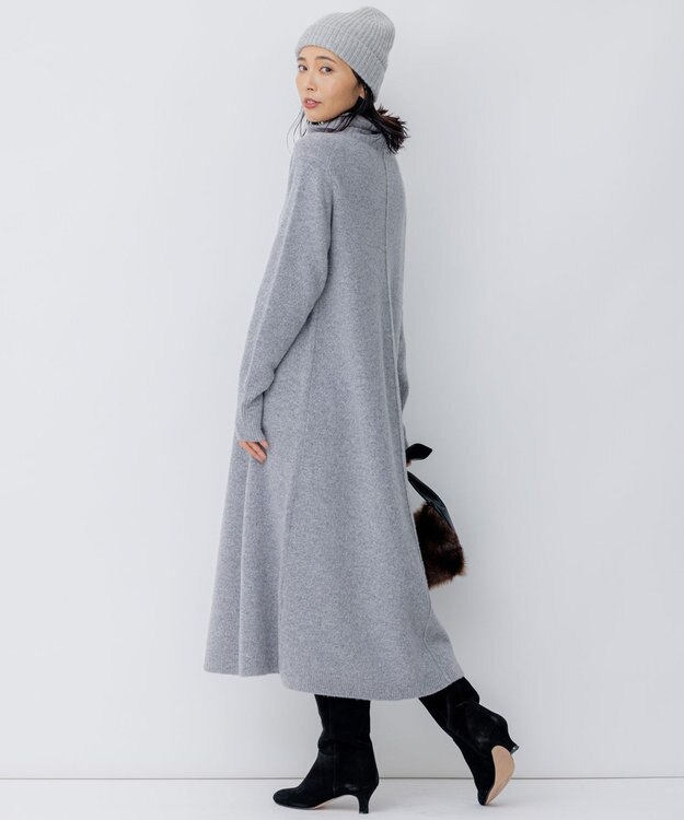 23区 L メリノシネ ニット ワンピース グレー系