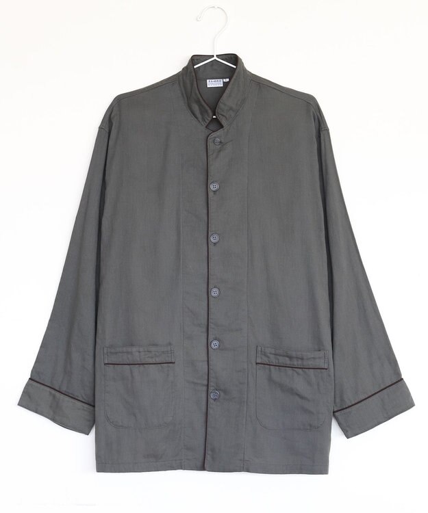 京和晒綿紗 【紗栄子さん愛用パジャマの色違い/UNISEX】ガーゼパジャマ 2重合わせ 草木染め【すみくろ】 すみくろ