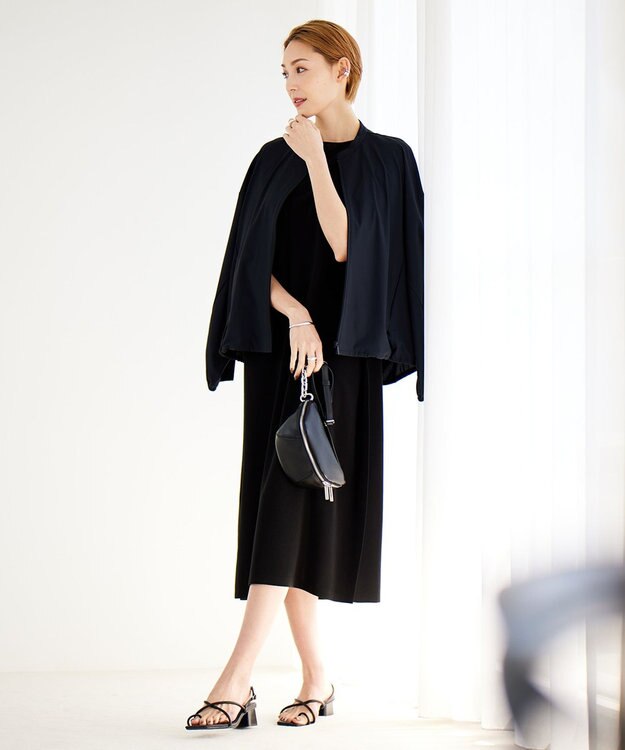 ICB 【洗える・UVカット】アトラストリコット ジップアップブルゾン ブラック系