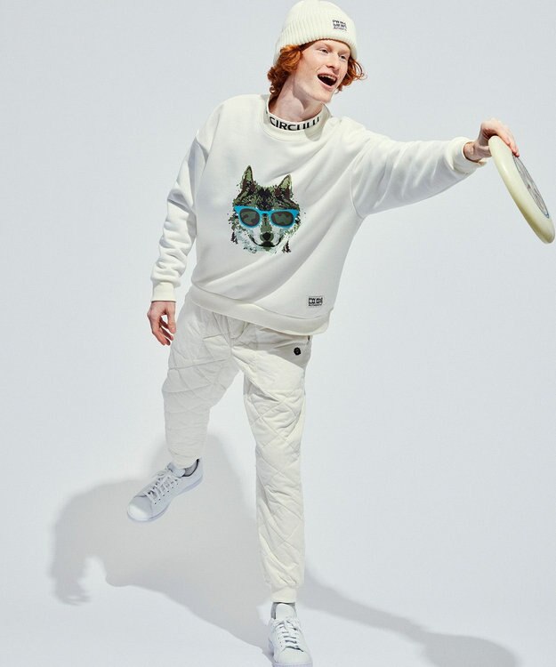 PW CIRCULUS 【MEN】ウルフモチーフスエット ホワイト系