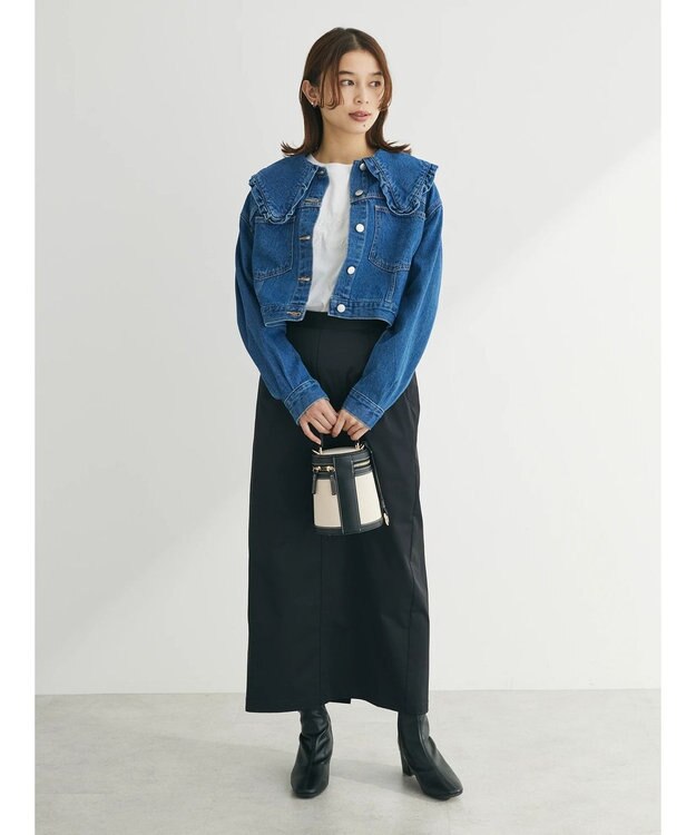 Green Parks ・Ｄｏｕｂｌｅ　Ｆｌａｇｓ　　フリルカラーＧジャン Indigo