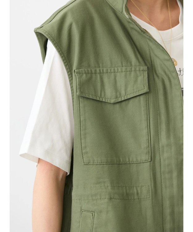 AMERICAN HOLIC ミリタリーアウトポケットベスト Khaki