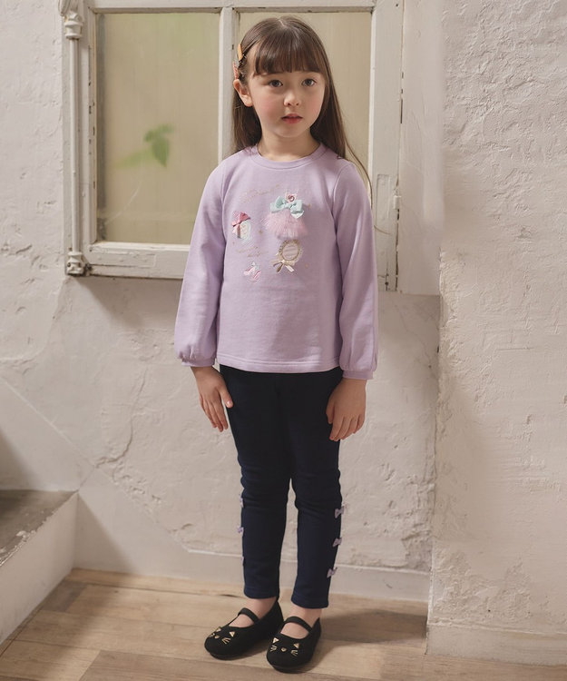 ANY KIDS 【らくっトレーナー】裏毛プリンセスデザイン トレーナー ラベンダー