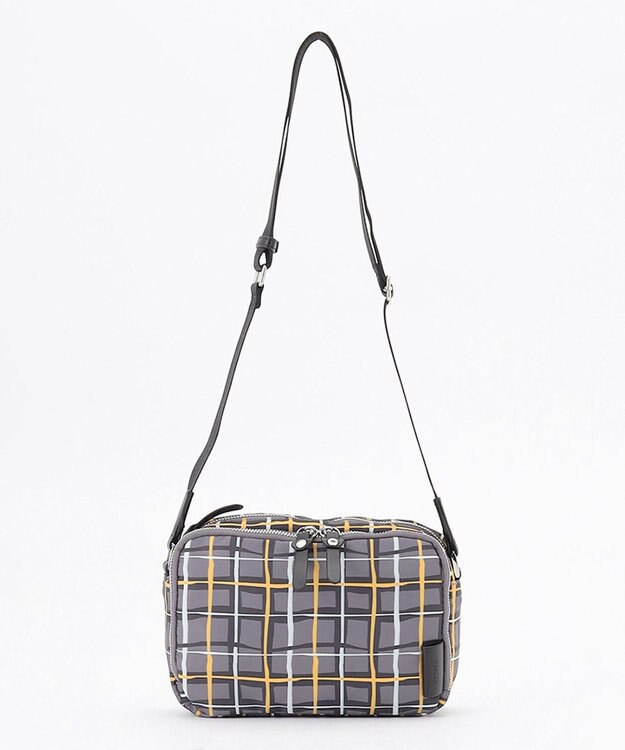 Y'SACCS ドローイングチェック ショルダーバッグ グレー