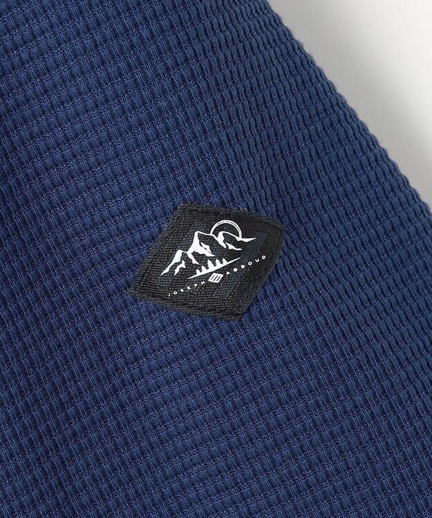 JOSEPH ABBOUD MOUNTAIN 【異素材コンビネーション】グリットワッフルアクティブパーカー ブルー系