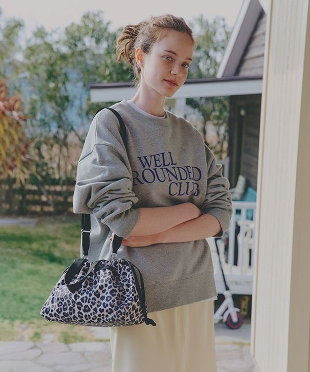LeSportsac E/W CITY DRAWSTRING BAG??? /アップタウンレオパード/ブラック アップタウンレオパード/ブラック