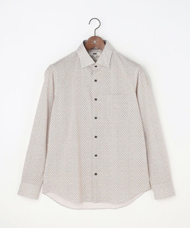JOSEPH ABBOUD 【オーガニックコットン使用・JAPANファブリック】ジオメトリックパターンプリントシャツ　26SSモデル ダークブラウン系5