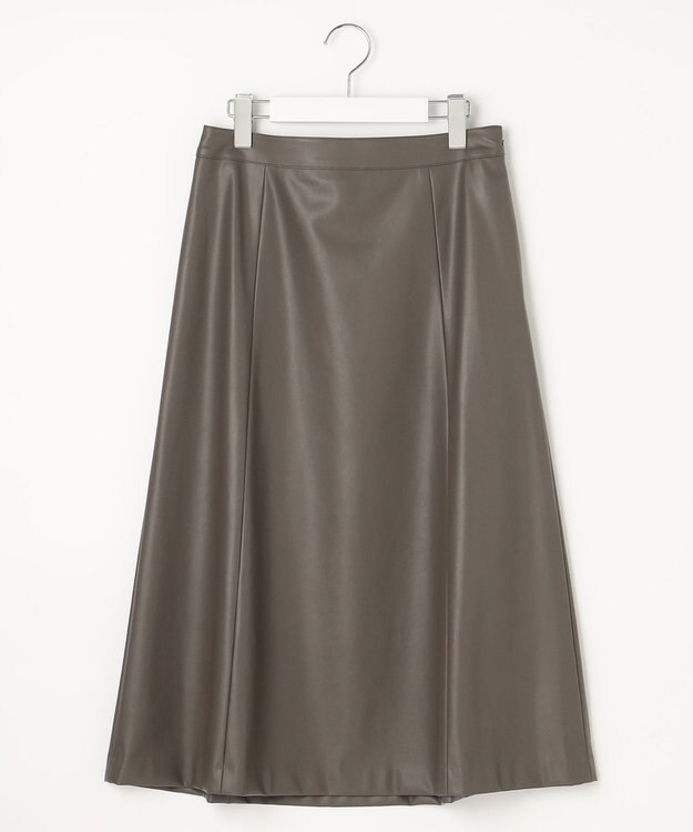 J.PRESS LADIES 【WEB限定・洗える】BARTOLOZZI ポリエステルレザーII スカート ブラウン系