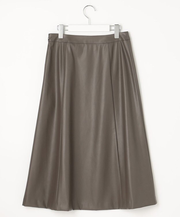 J.PRESS LADIES 【WEB限定・洗える】BARTOLOZZI ポリエステルレザーII スカート ブラウン系