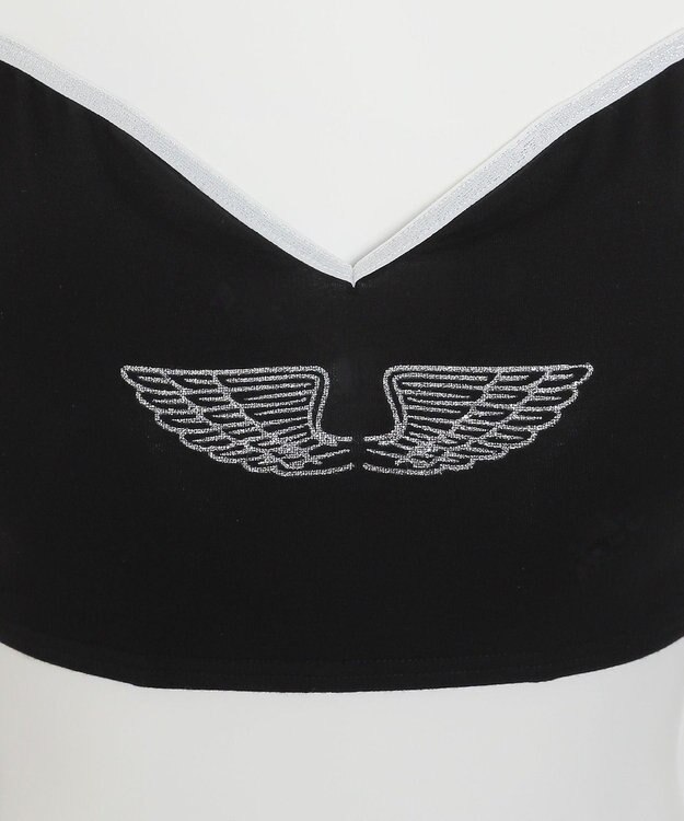 WEGO 【ブラトップ＆ショーツセット】Liliane　Ciel　フェザーラメ ブラック