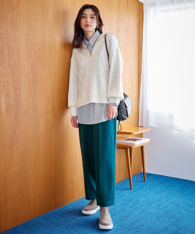 ANY 【UVカット/抗菌防臭/速乾】エニィファンクション　カシュクールシャツ ブルーストライプ