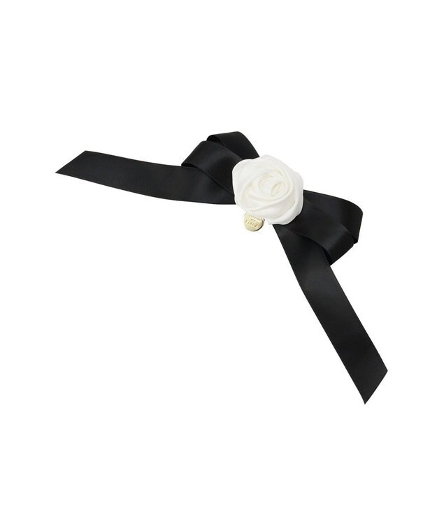 Maison de FLEUR イースターローズリボンバレッタ Black