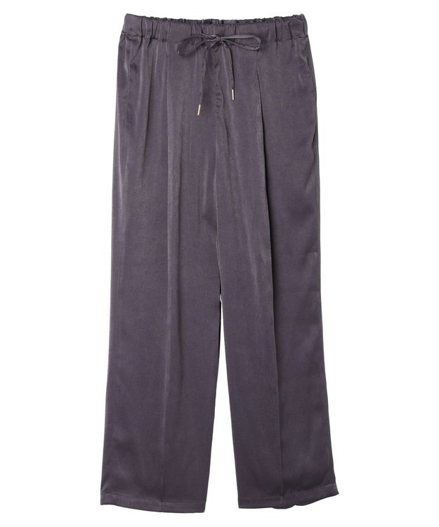 Green Parks つやサテンイージーパンツ Charcoal Gray