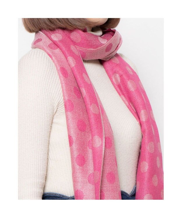 UNBILLION カシュネ cache nez / ドット柄ジャカードストール ピンク
