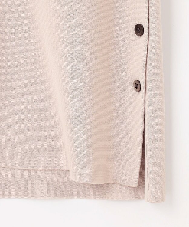 J.PRESS LADIES 【洗える】COTTON ACETATE キーネック ニット ベスト ライトグレー系