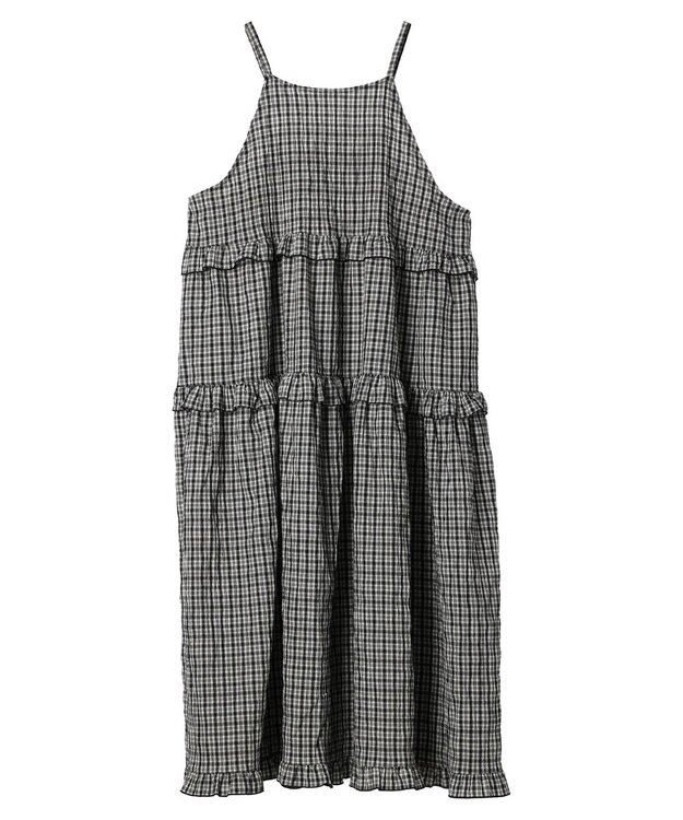 Green Parks ・Ｐｅｔｉｔ　Ｆｌｅｕｒ　チェックティアードキャミワンピ Off White
