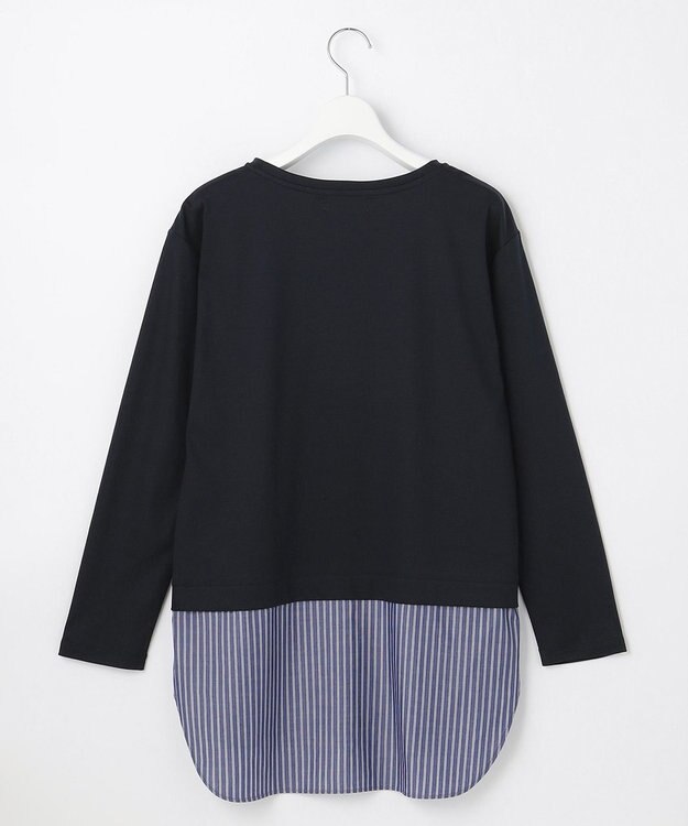 J.PRESS LADIES 【接触冷感・UVケア】レイヤードジャージー カットソー ネイビー系1