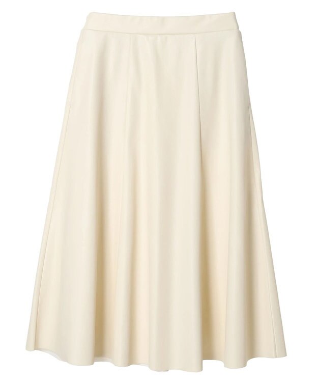Green Parks レザーライクキリカエＡラインスカート Ivory