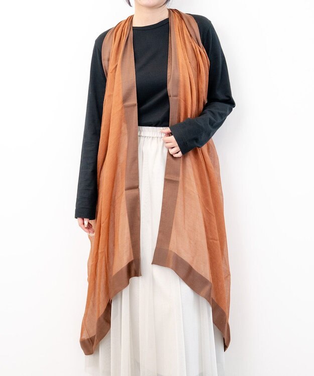 muto frame シルクカシミヤストール frame brown