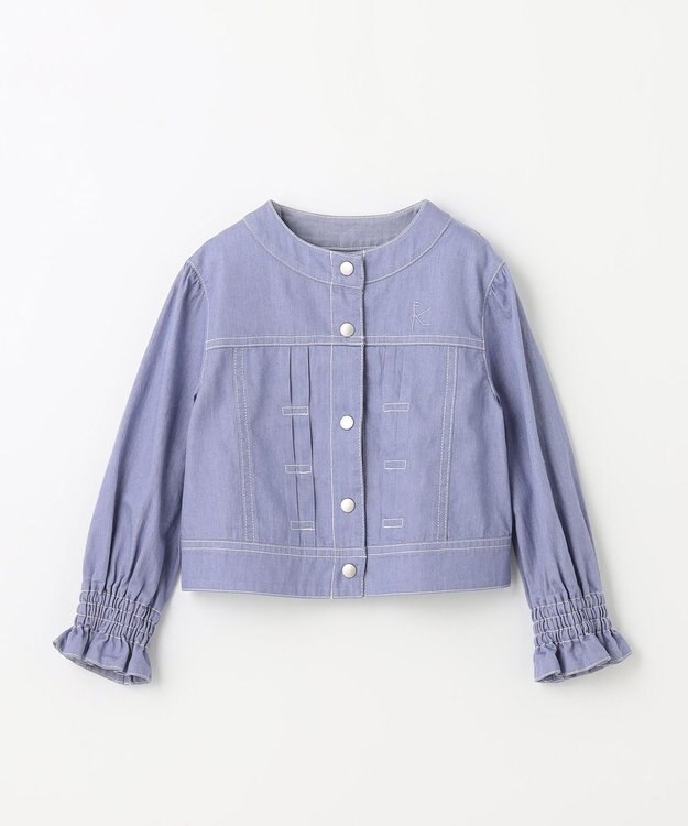 組曲 KIDS 【150-160cm】ラウンドカラー デニムジャケット ブルー系