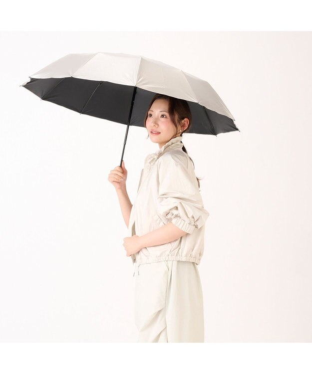 MOONBAT 【遮光100％/超軽量/耐久性】マジで軽い傘 晴雨兼用 折りたたみ日傘 マジカルテックプロテクション Tough 12 rib 55cm シルバー