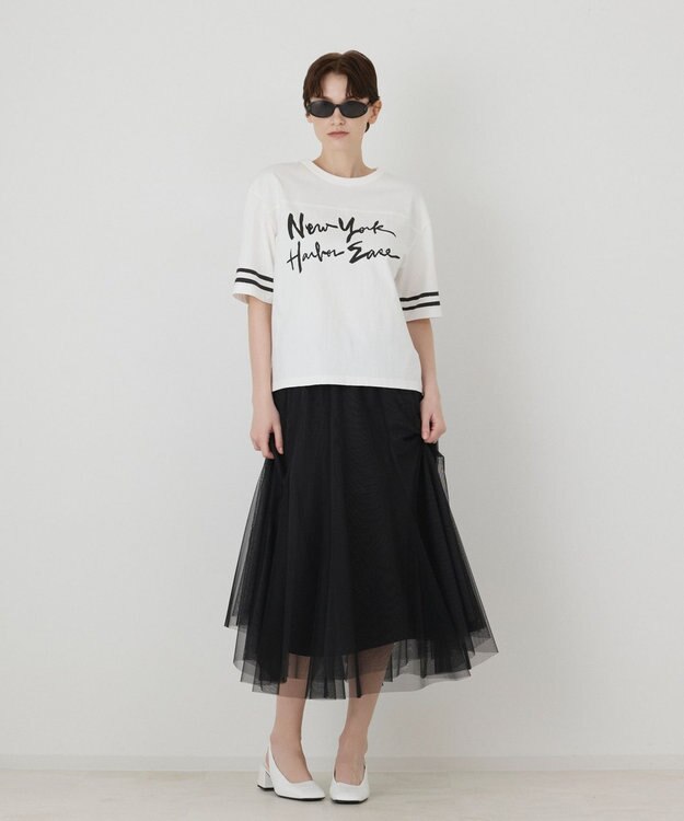 GRACE CONTINENTAL カレッジロゴプリントTシャツ ホワイト
