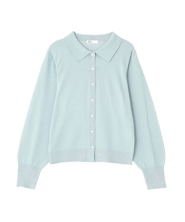 CRAFT STANDARD BOUTIQUE ポロ衿アンサンブルニット Blue Gray