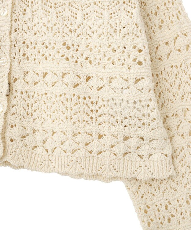 AMERICAN HOLIC 【前後2WAY】レース透かし編みニットカーディガン Ivory