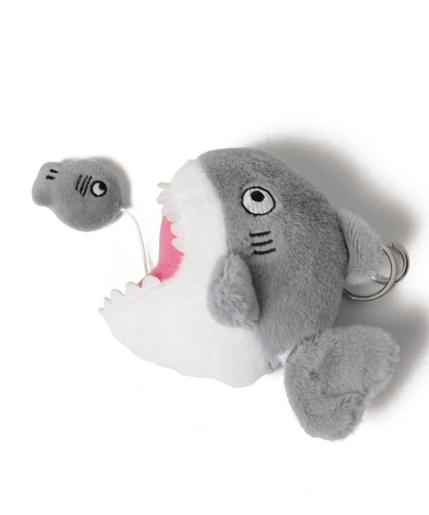 WEGO ふりふりシャークぬいぐるみキーホルダー グレー