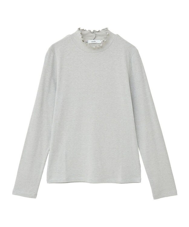 earth music&ecology ラメテレコハイネックプルオーバー Gray
