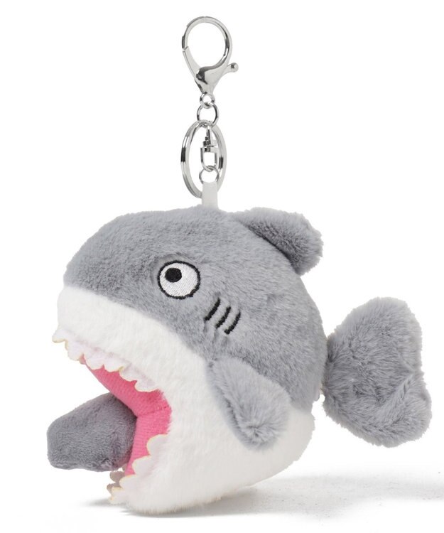 WEGO ふりふりシャークぬいぐるみキーホルダー グレー
