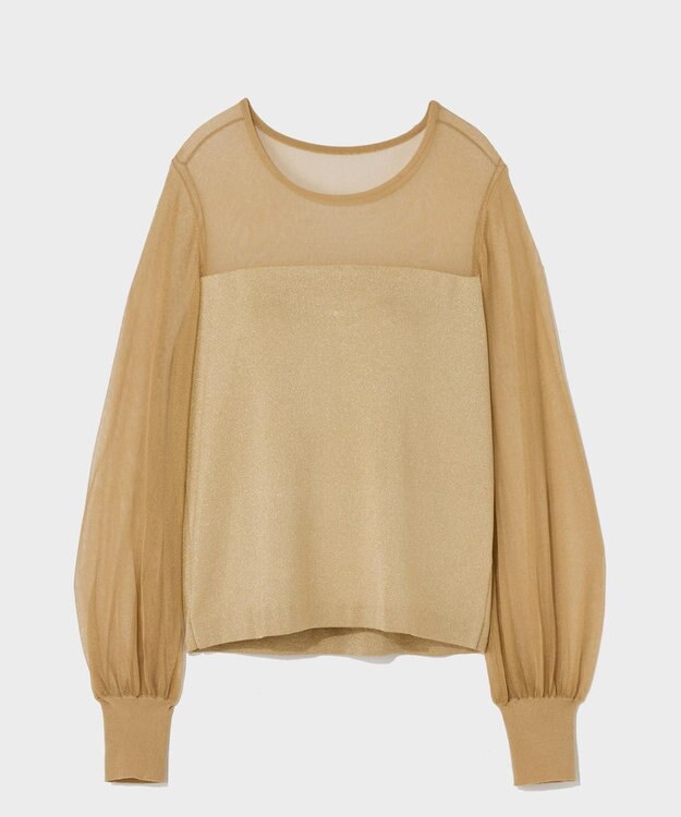 GRACE CONTINENTAL ラメコンビシアーニット ゴールド