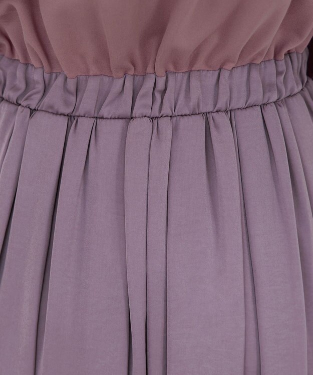 Tiaclasse L 【洗える】パーカードッキングワンピース ピンク×ライトピンク