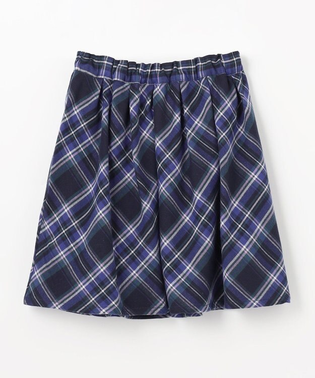 ANY KIDS チェック柄 スカパン ブルー系