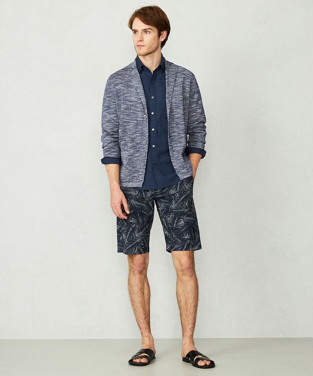 JOSEPH ABBOUD 【オーガニックコットン】リヨセルリネン シャツ ネイビー系