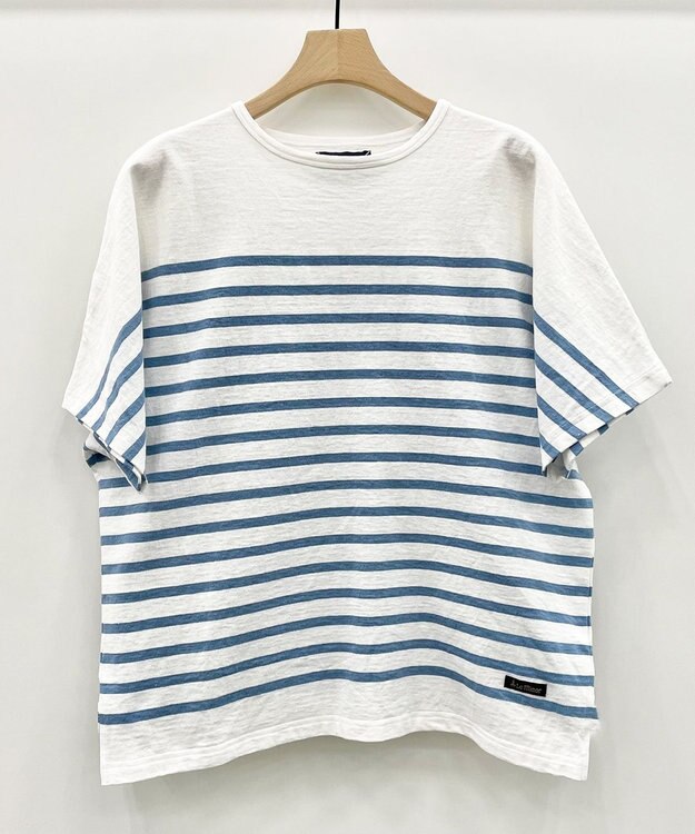 自由区 【洗える】Le minor(ルミノア) ボーダーカットソー サックスブルー系2