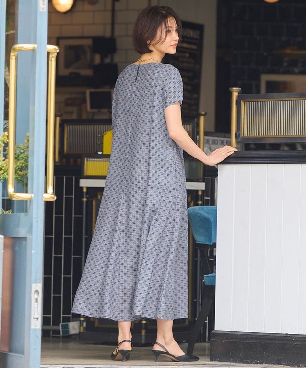 自由区 【洗える・XSサイズあり】アラベスクプリント  ワンピース ブーケンビリア