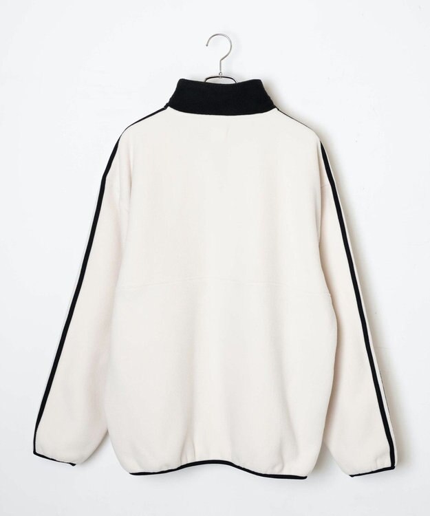 WEGO フリース ワンポイントハーフZIPプルオーバー オフホワイト