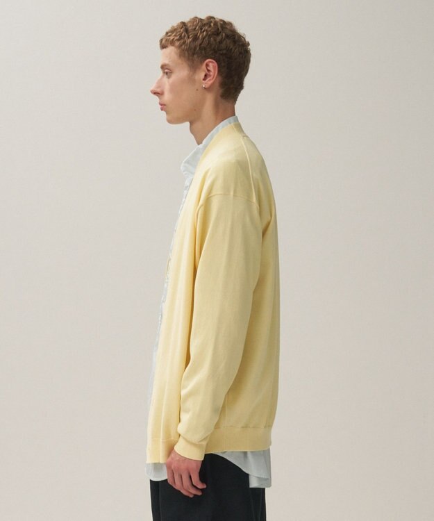 ATON COTTON WASHI KNIT | オーバーサイズニットカーディガン - UNISEX YELLOW