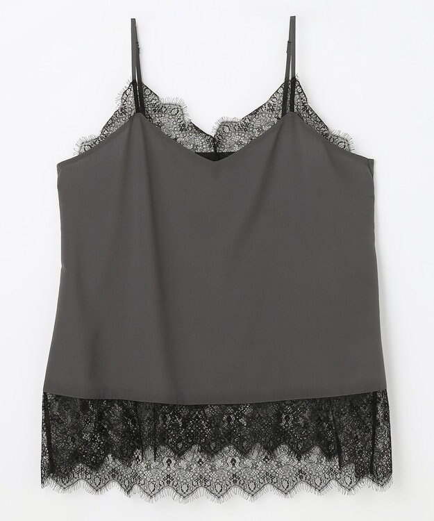 ANY デシンレースキャミソール スレート×ブラックレース