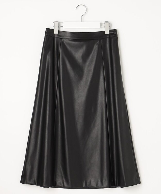 J.PRESS LADIES 【WEB限定・洗える】BARTOLOZZI ポリエステルレザーII スカート ブラック系